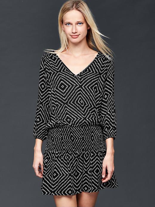 Gap Women Geo Print Smock Dress - True Black