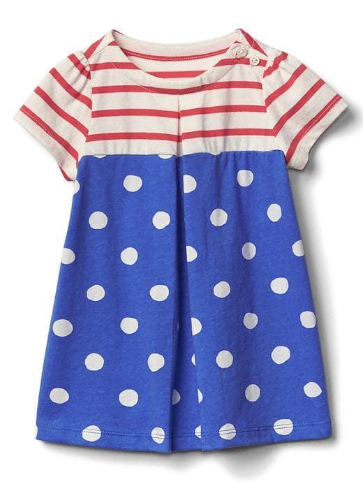 Gap Mix Print Pleat Dress - Belle Blue