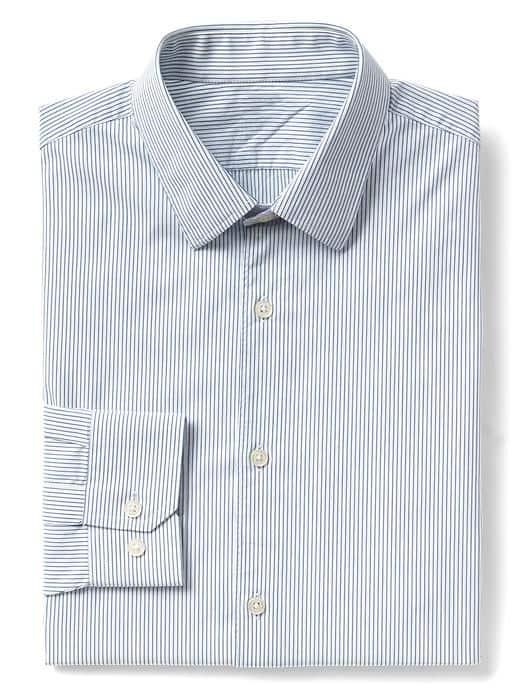 Gap Women Stretch Poplin Pinstripe Slim Fit Shirt - Blue