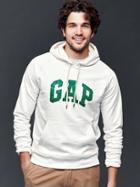 Gap Men Logo Solid Pullover Hoodie - New Off White