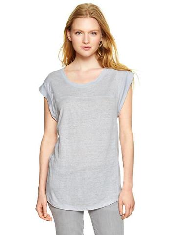 Gap Linen Scoop Tee - Grey Matter