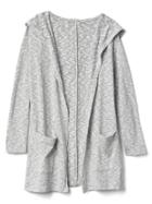 Gap Women Open Front Hoodie Sweater - Light Grey Marle