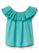 Gap Eyelet Flutter Tee - Fair Aqua