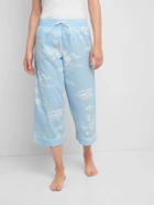Gap Women Poplin Print Crop Sleep Pants - Hawaiian Scenic Blue