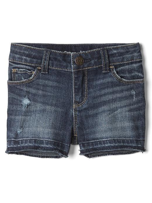 Gap 1969 Frayed Stretch Denim Shorty Shorts - Dark Wash