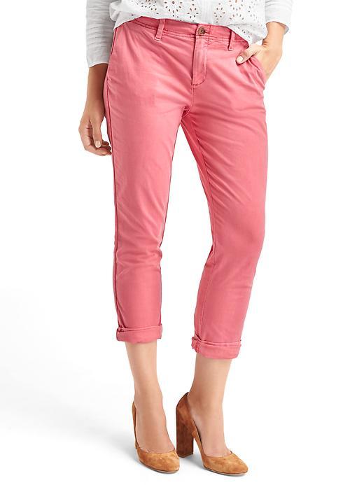 Gap Women Twill Stripe Girlfriend Chino - Sugar Coral