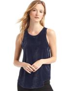 Gap Women Velvet Racerback Tank - Dark Night