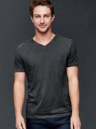 Gap Men Vintage Wash V Neck T Shirt - Moonless Night