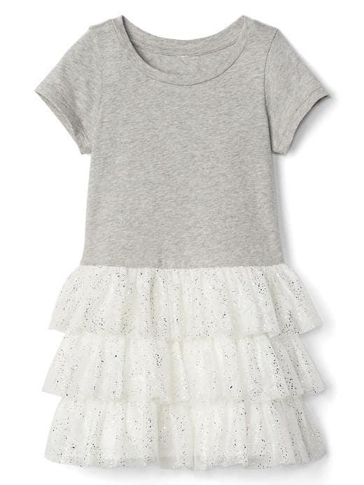Gap Short Sleeve Tiered Dress - Ivory