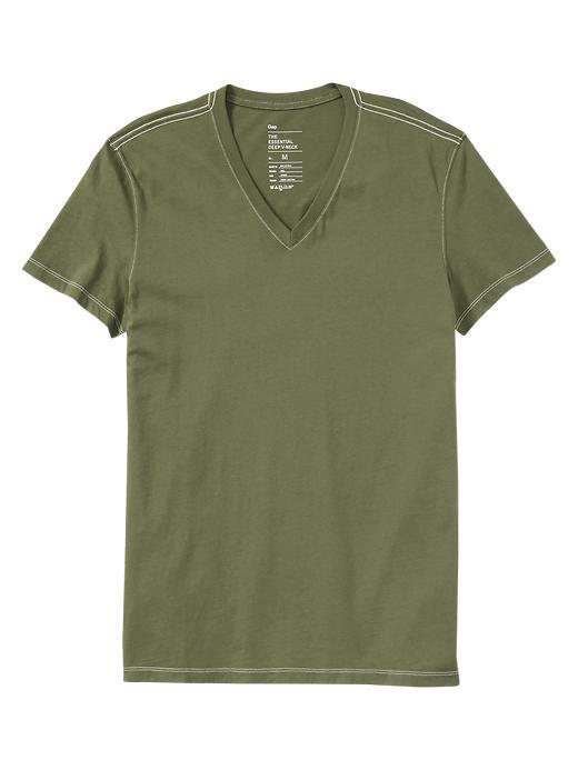 Gap Essential Deep V Neck T Shirt - Green Brook