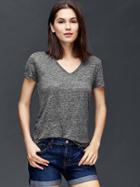 Gap Linen V Neck Tee - Charcoal