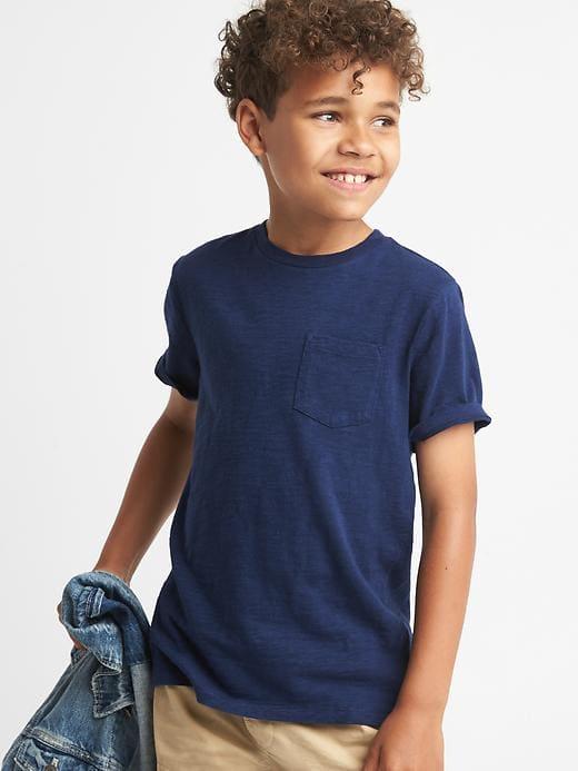 Gap Short Sleeve Pocket Slub Tee - Elysian Blue