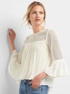 Gap Women Lace Bell Sleeve Top - New Off White