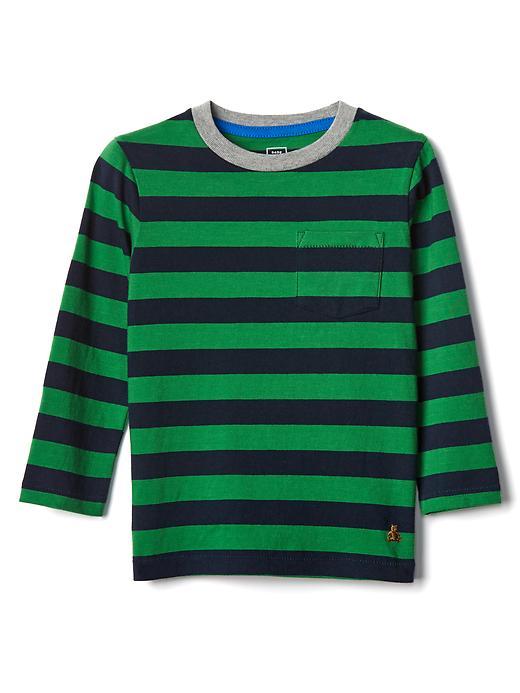 Gap Stripe Pocket Tee - Happy Green