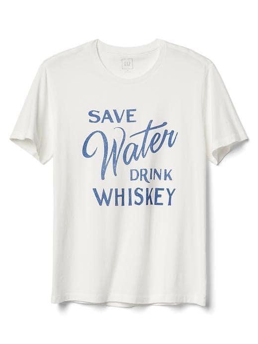 Gap Men Short Sleeve Graphic Tee - Save Whiskey
