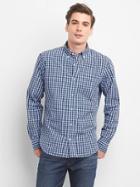 Gap Men True Wash Poplin Overdye Shirt - Sky Blue