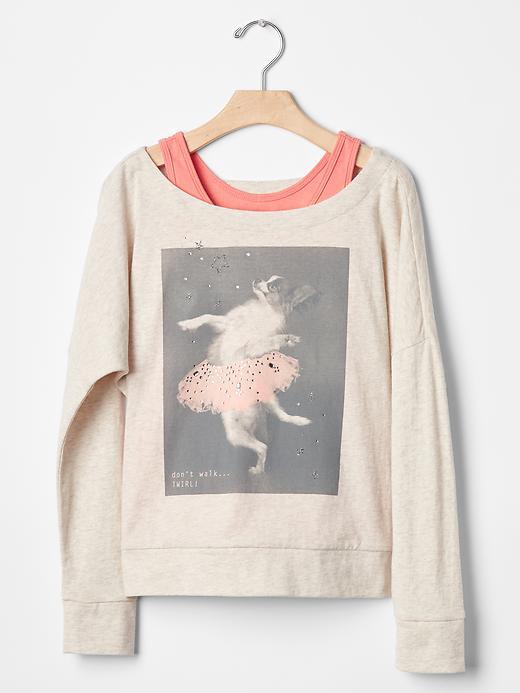 Gap Ballet Double Layer Tee - Oatmeal Heather