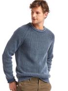 Gap Men Ribbed Crewneck Sweater - Vintage Blue
