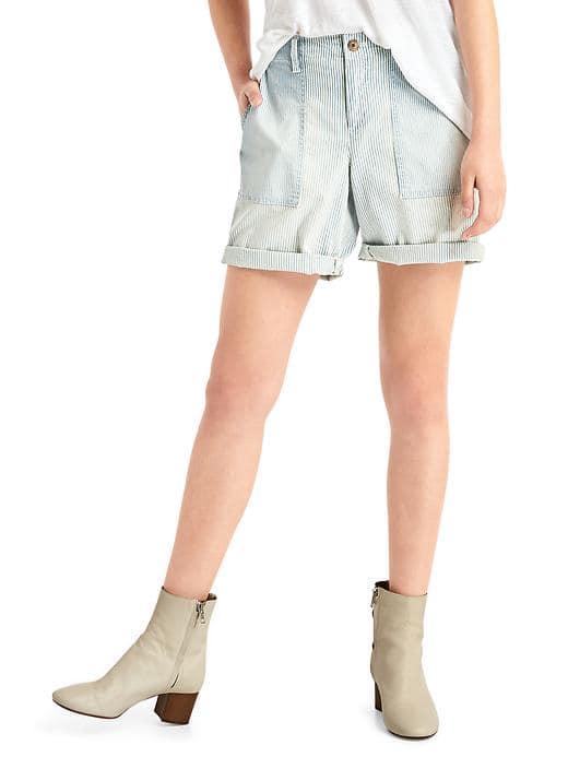 Gap Women Railroad Stripe Girlfriend Shorts - Railroad Stripe