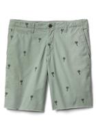 Gap Men Embroidered Twill Shorts 10 - Palm