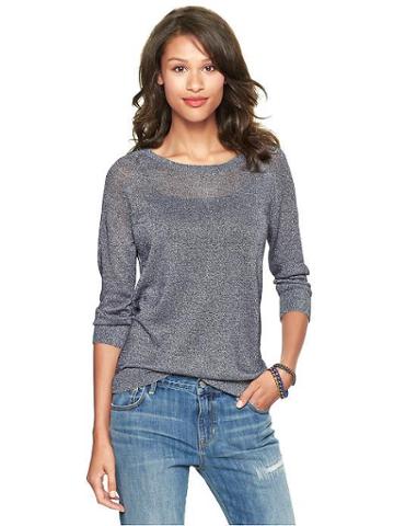 Gap Lurex Metallic Pullover - Blackberry Wine