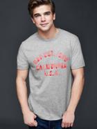 Gap Men Worn Logo T Shirt - Grey Heather