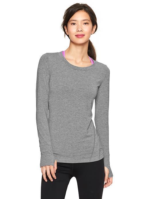 Gap Gapfit Breathe Long Sleeve T - Heather Grey