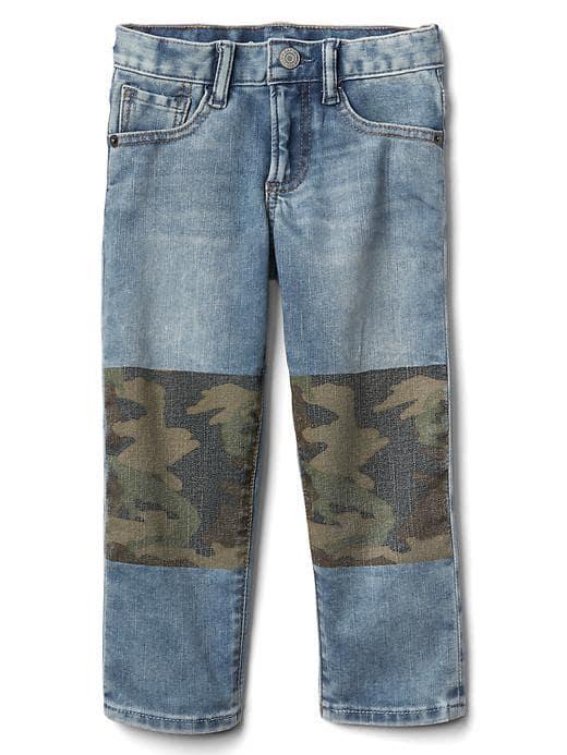 Gap High Stretch Knee Patch Slim Jeans - Light Wash