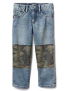 Gap High Stretch Knee Patch Slim Jeans - Light Wash