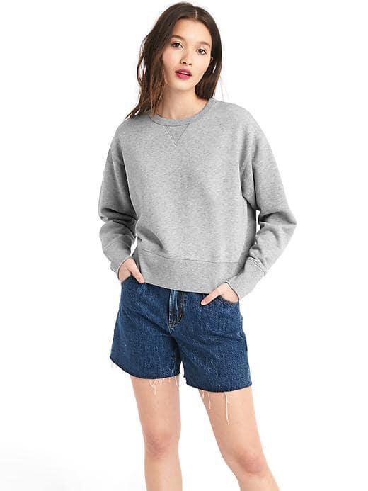 Gap Women The Archive Re Issue Crop Crewneck - Heather Grey