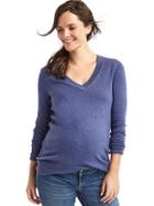 Gap Brooklyn V Neck Sweater - Blue Heather