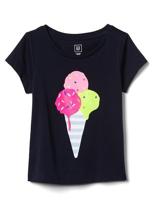 Gap Embellished Graphic Short Sleeve Tee - Ice Cream Cone