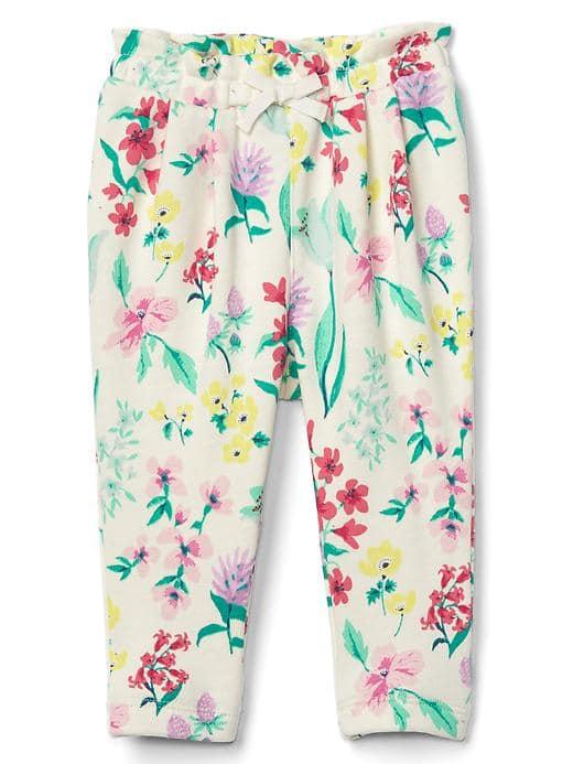 Gap Floral Terry Pants - Ivory Frost