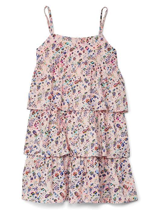 Gap Island Tiered Spaghetti Dress - Pink Print