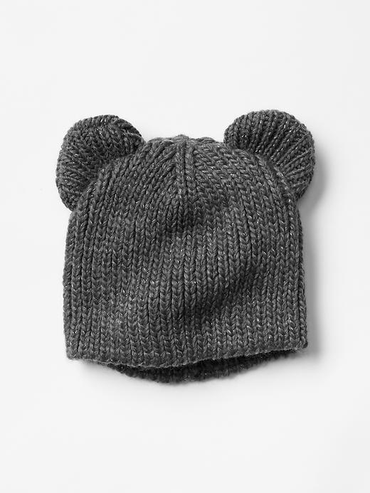 Gap Lurex Sparkle Bear Beanie - Charcoal Gray