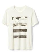 Gap Men Mountains Over Road Stripe Graphic Tee - New Off White