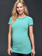 Gap Pure Body Crewneck Stripe Tee - Green Stripe