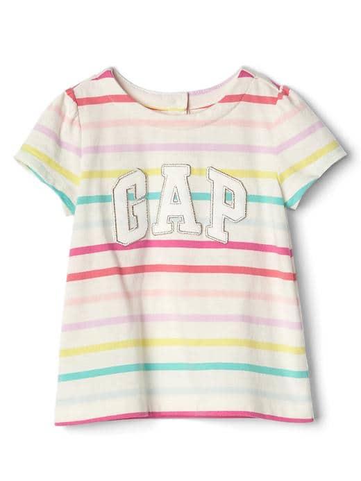 Gap Logo Stripe Short Sleeve Top - Multi Stripe