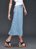 Gap Women 1969 Linen Denim Long Skirt - Light Indigo