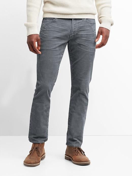 Gap Men Stretch Slim Fit Cords - Clean Grey