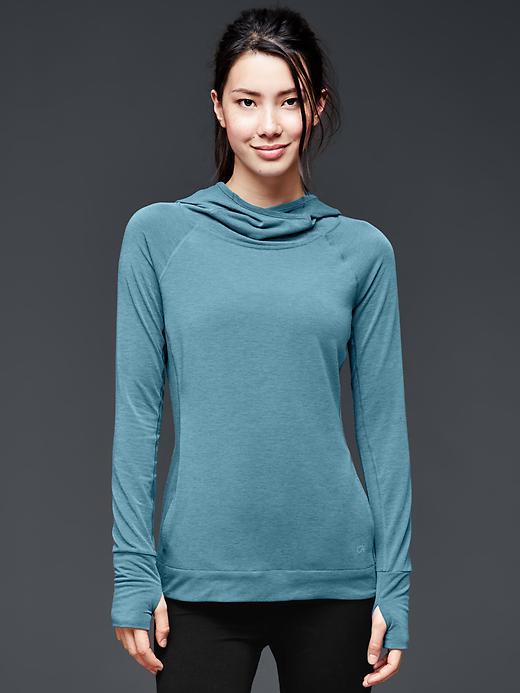Gap Women Gapfit Breathe Heathered Hoodie - Sheer Teal
