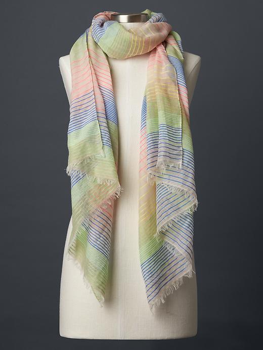 Gap Women Embroidered Stripe Scarf - Sassy Pink