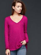 Gap Vintage Relaxed V Neck Tee - Very Berry