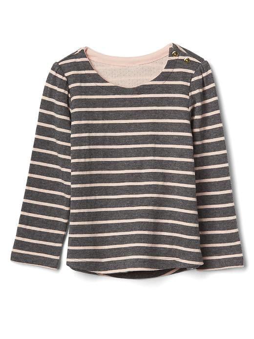Gap Print Double Knit Top - Pink Stripe