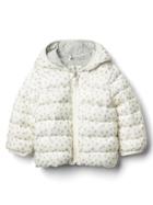 Gap Coldcontrol Lite Print Puffer Jacket - Ivory Frost