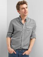 Gap Men True Wash Poplin Garment Dye Slim Fit Shirt - Dark Gray