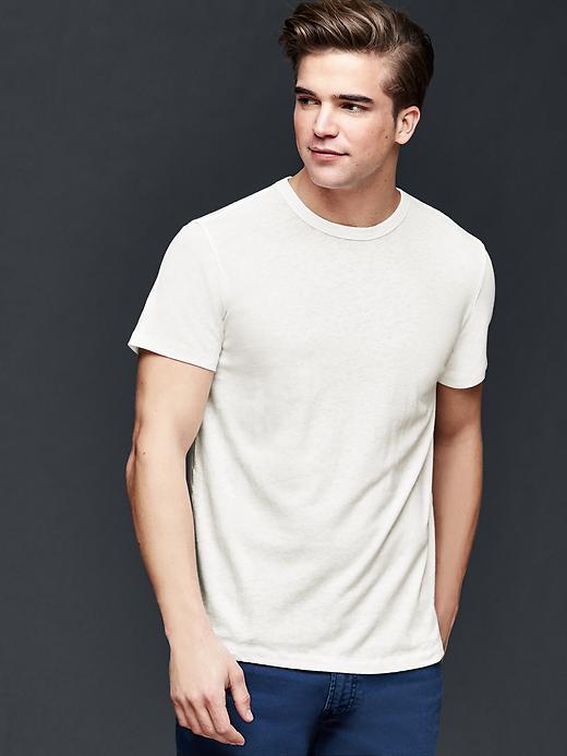 Gap Men Linen Cotton T Shirt - New Off White