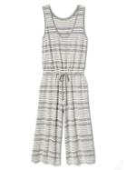 Gap Women Softspun Knit Stripe Wide Leg Jumpsuit - Light Grey Marle