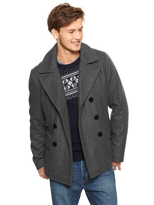 Gap Wool Peacoat - Heather Grey