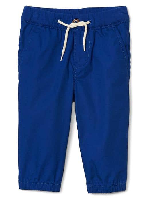 Gap Solid Poplin Joggers - Brilliant Blue